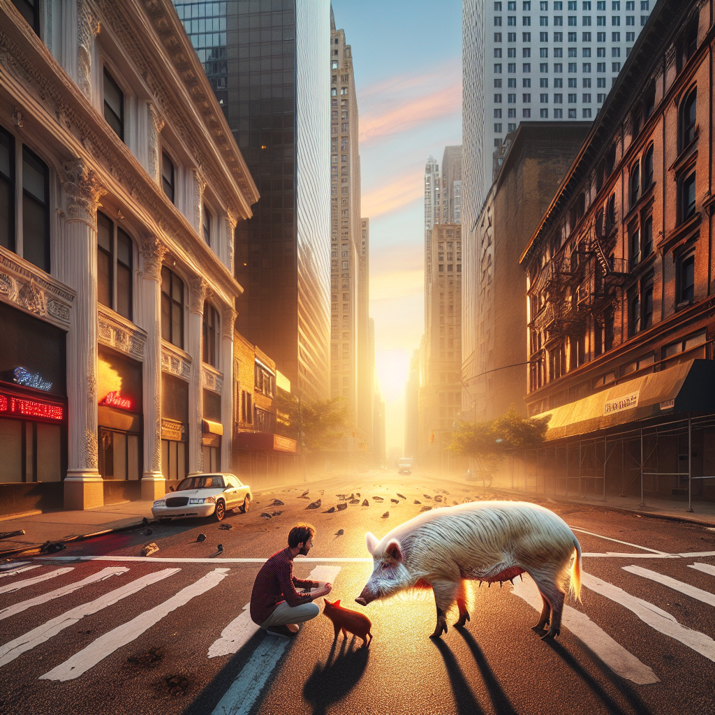 Rencontre inhabituelle avec un sanglier blanc en milieu urbain
