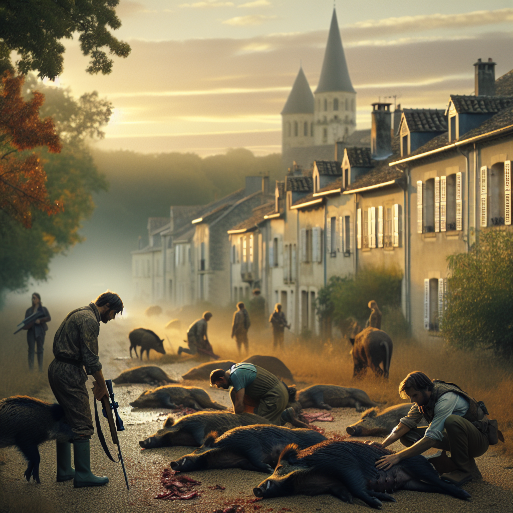 Battue de régulation de sangliers à Périgueux