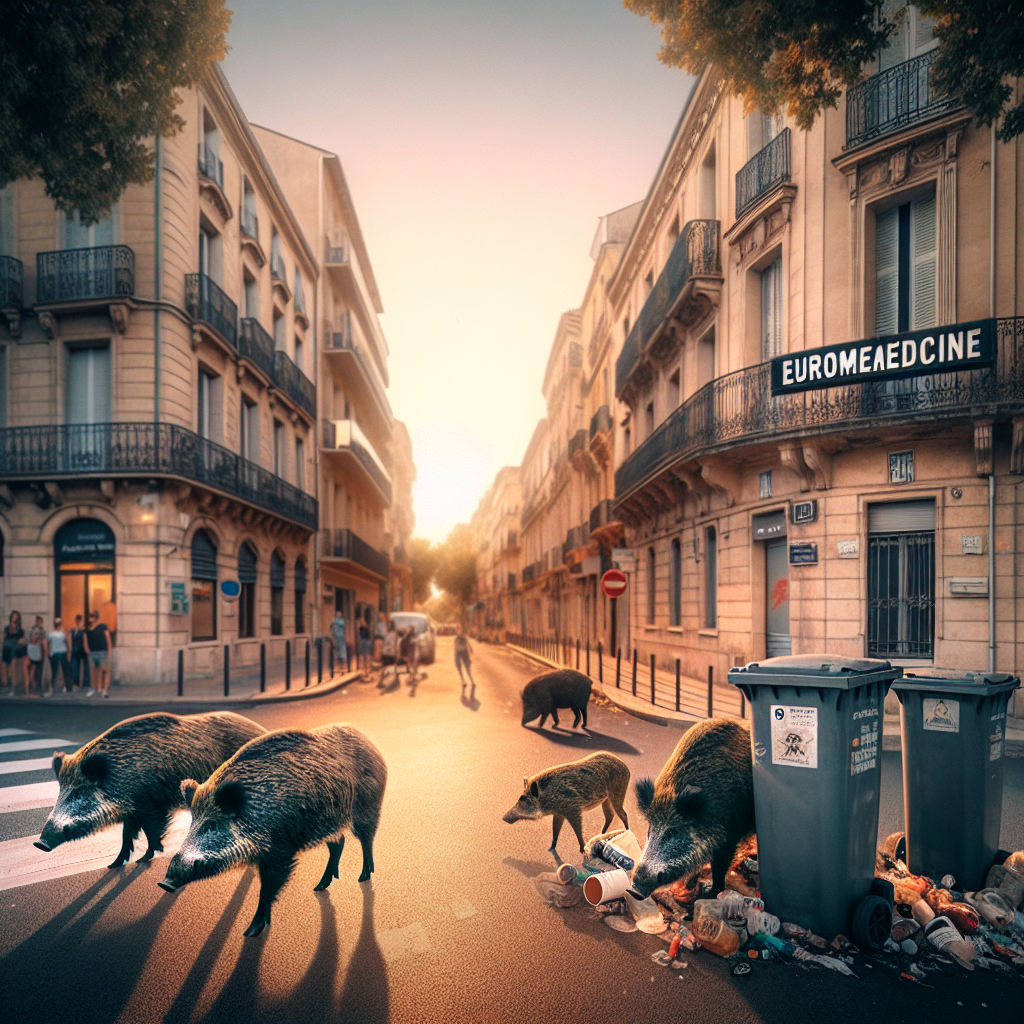 Des Sangliers en Pleine Rue à Montpellier