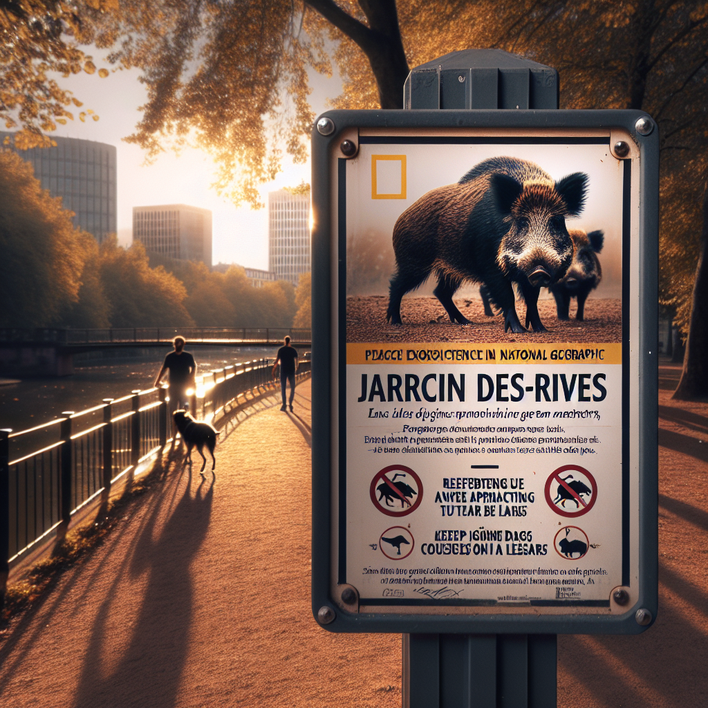 Invasion de Sangliers au Jardin des Deux-Rives à Strasbourg