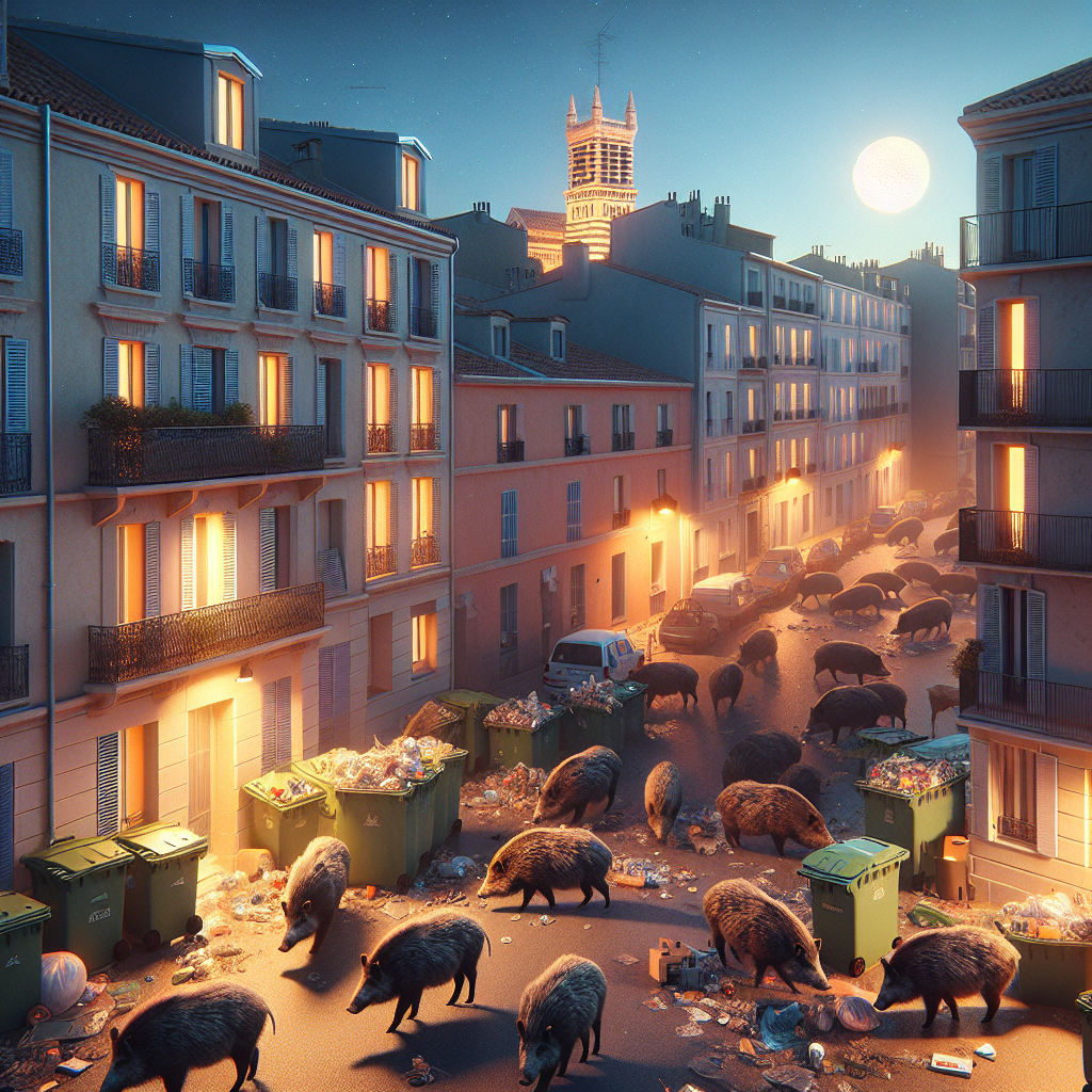 La collecte diurne des déchets à Marseille attire les sangliers nocturnes