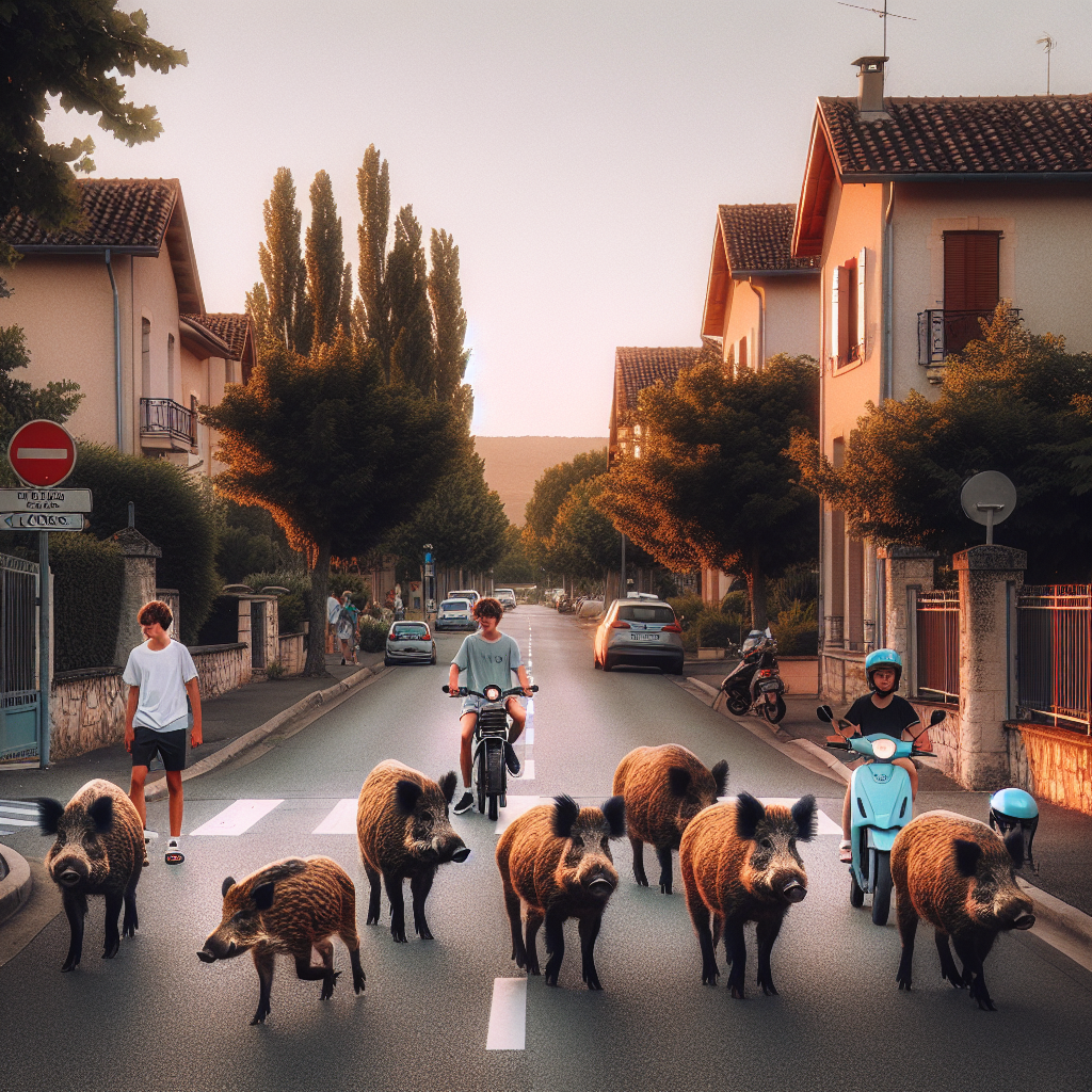 Sangliers en vadrouille dans les rues de Cluses