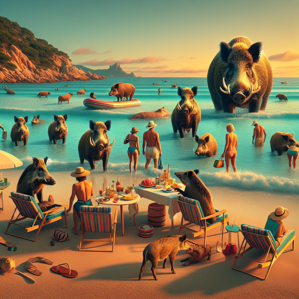 Sangliers sur les Plages en Vacances