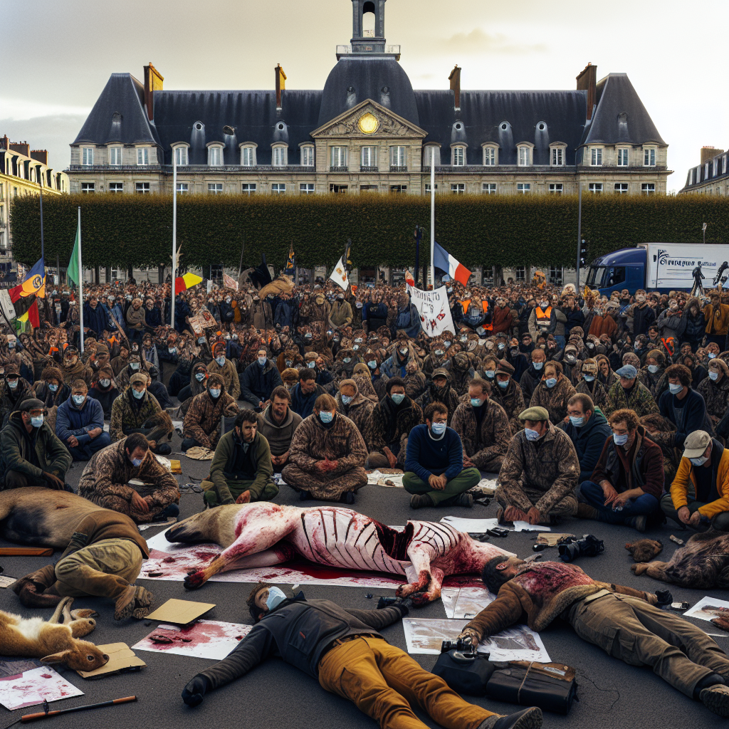 Manifestation à Nantes des chasseurs de Loire-Atlantique contre les restrictions sur les Espaces Naturels Sensibles