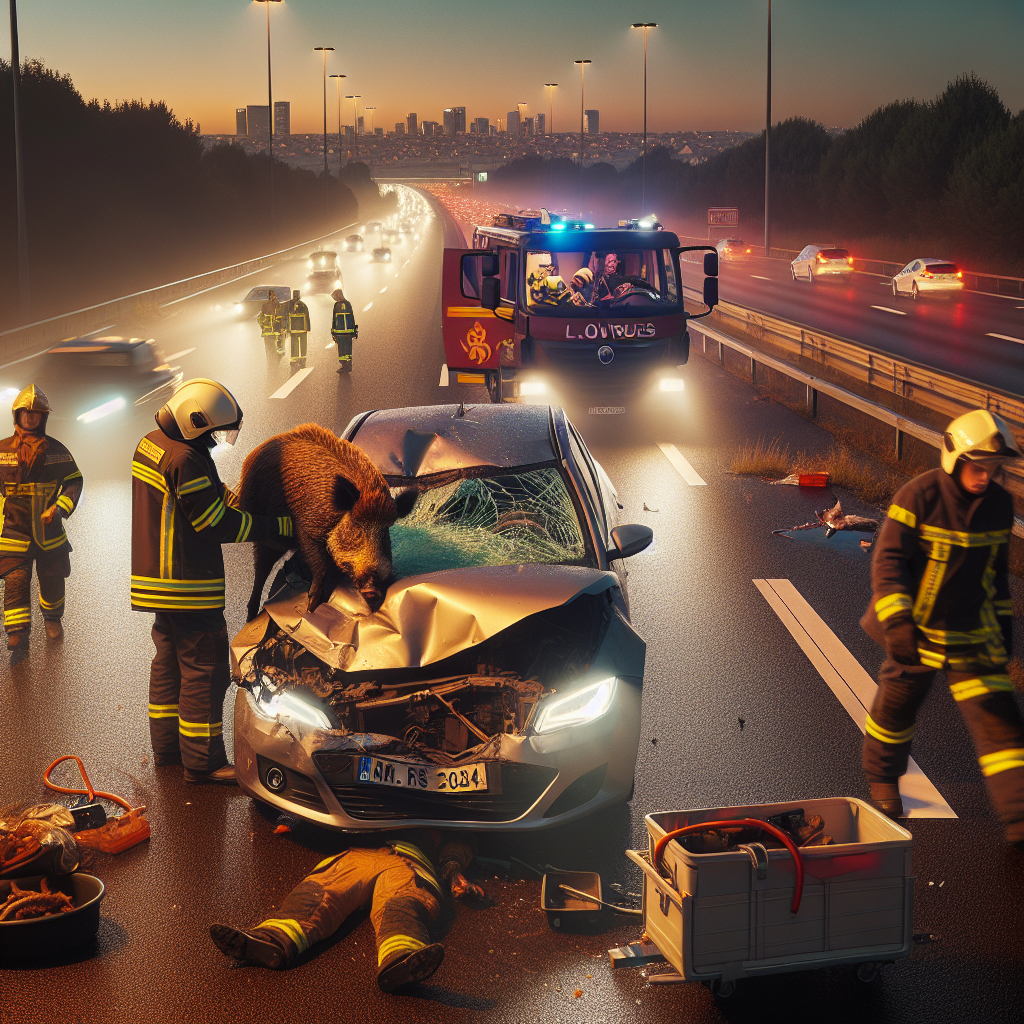 Val-d'Oise un automobiliste percuté par un sanglier et gravement blessé