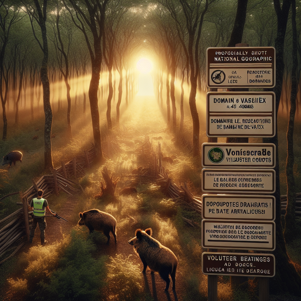 Battue aux sangliers dans le domaine des Vaseix près de Limoges en réponse à leur surnombre