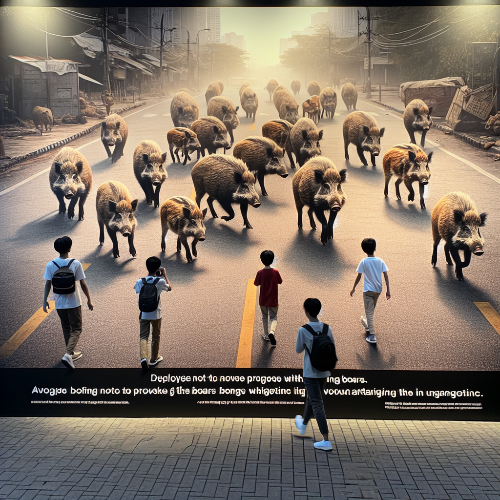 Sangliers agressifs attaquent chiens en ville