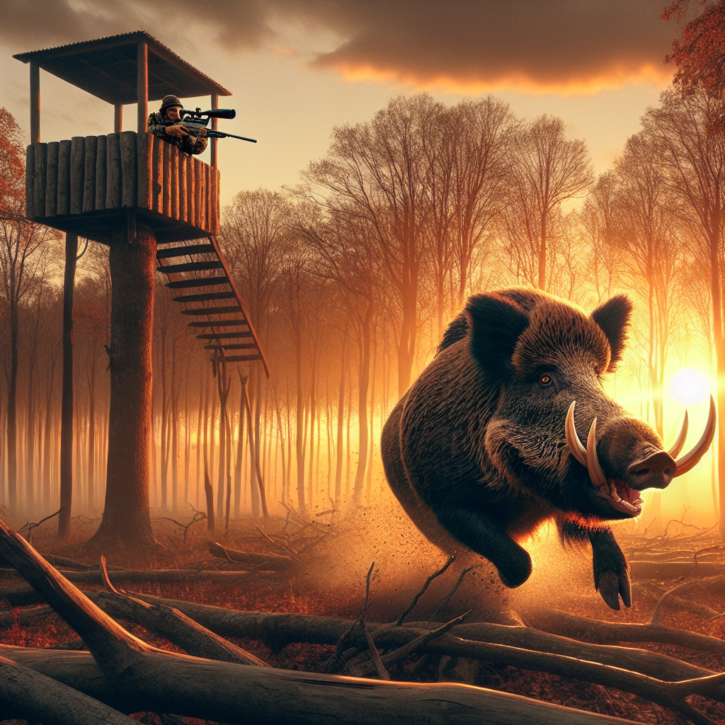 Un sanglier agressif attaque un chasseur sauvé par un mirador