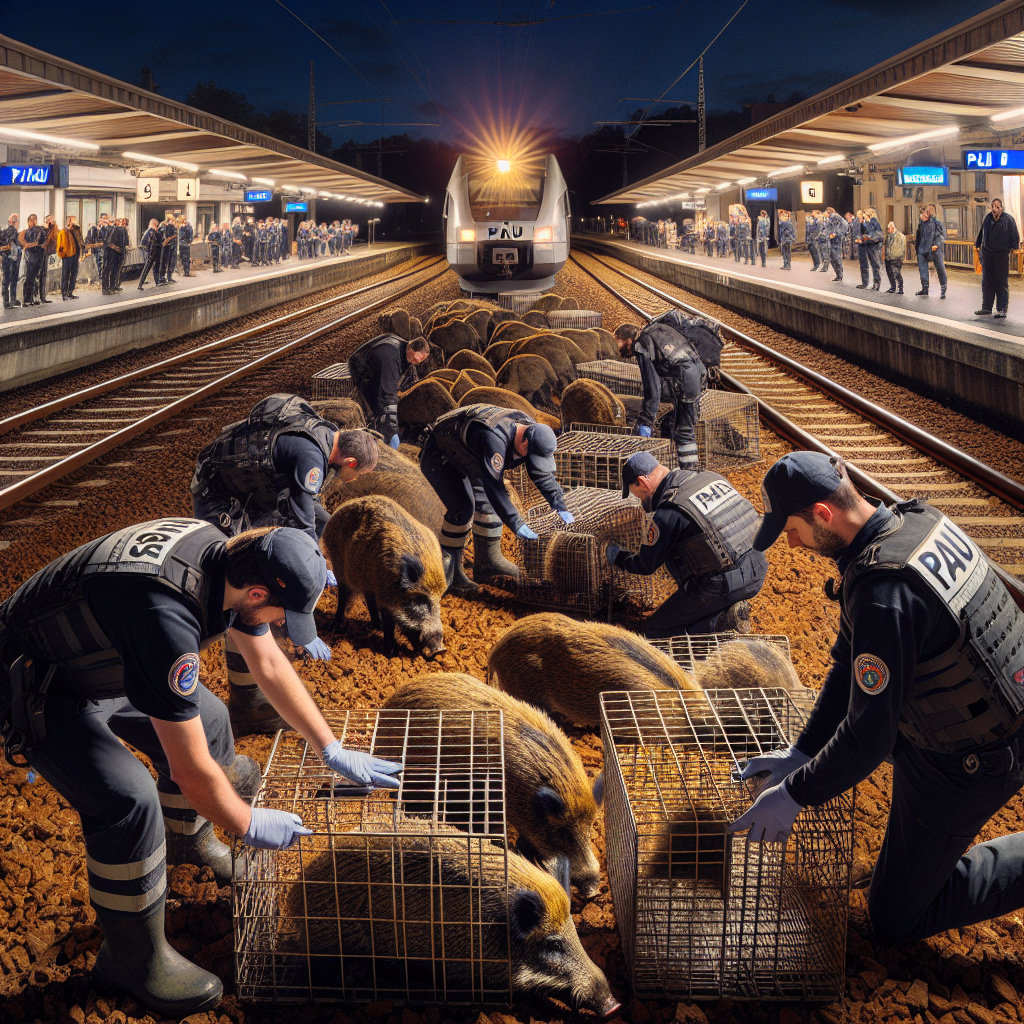 Intervention à la gare de Pau capture de 15 sangliers en deux nuits