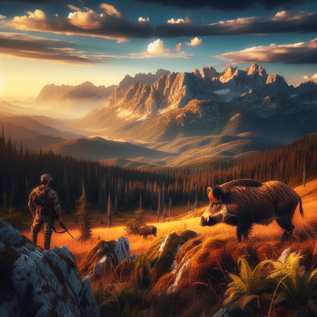 Tir d'un sanglier en montagne à 180 mètres